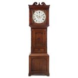 A Welsh Oak Tall Case Clock Height 78 x width 22 inches.