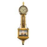 A Federal Style Mahogany and Parcel Gilt Banjo Clock Height 41 1/4 inches.