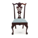 A Queen Anne Mahogany Side Chair Height 40 3/8 inches.