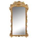 A Louis XVI Painted and Gilt Pier Mirror
