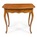 A Louis XV Style Fruitwood Side Table Height 29 x width 32 1/2 x depth 23 1/2 inches.