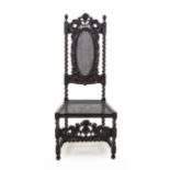 A Renaissance Revival Hall Chair Height 54 x width 21 x depth 18 inches.