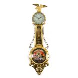 An American Giltwood Girandole Clock Height 44 3/8 inches.