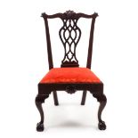 A Queen Anne Mahogany Side Chair Height 39 inches.