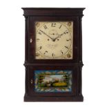 A Federal Mahogany Shelf Clock Height 26 1/4 x width 17 1/2 x depth 4 1/2 inches.