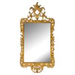 A George II Giltwood Mirror Height 50 1/4 x width 24 7/8 inches.