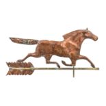 A Molded Copper Horse Weathervane Width 30 1/2 inches.