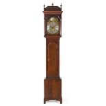 An English Oak Tall Case Clock Height 94 1/2 inches.