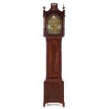 A George III Tall Case Clock Height 92 1/4 x width 18 x depth 9 inches.