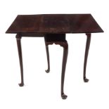 A Queen Anne Walnut Drop-Leaf Table Height 27 1/2 x width 12 (closed) x depth 31 1/4 inches.