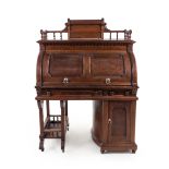 A Wooton Patent Walnut Rotary Desk Height 63 5/8 x width 45 1/2 x depth 29 3/8 inches.