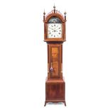 A Federal Mahogany Tall Case Clock Height 88 x width 18 3/4 x depth 9 3/4 inches.