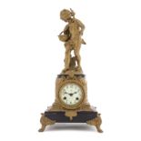 An American Gilt Metal Figural Mantel Clock Height 18 1/2 inches.