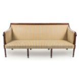 A Federal Mahogany Sofa Height 36 1/2 x width 78 1/4 x depth 36 inches.