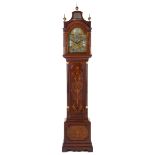 A George III Mahogany and Marquetry Tall Case Clock Height 97 7/8 inches.