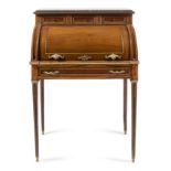 A Louis XVI Style Gilt Bronze Mounted Fruitwood Bureau a Cylindre