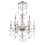 A Waterford Six-Light Chandelier Height 44 inches.