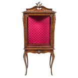 A Louis XV Style Gilt Metal Mounted Rosewood Vitrine Height 78 3/4 x width 33 1/4 x depth 17 7/8