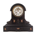 A French Slate Mantel Clock Height 13 3/4 inches.