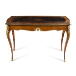 A Louis XV Style Gilt Bronze Mounted Kingwood Bureau Plat Height 29 3/4 x width 45 1/2 x depth 23