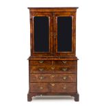 A George II Walnut Linen Press