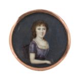 Artist Unknown, (French, 19th Century), Portrait Miniature of a Seated Girl