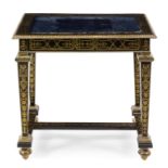 A Louis XVI Gilt Bronze Mounted Boulle Marquetry Center Table Height 27 1/4 x width 29 1/4 x depth