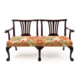 An Irish George III Mahogany Bench Height 33 3/4 x width 60 1/8 x depth 24 1/4 inches.