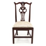 A Chippendale Style Mahogany Side Chair Height 39 1/2 inches.
