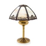 An American Slag Glass Table Lamp Height 24 1/2 inches.