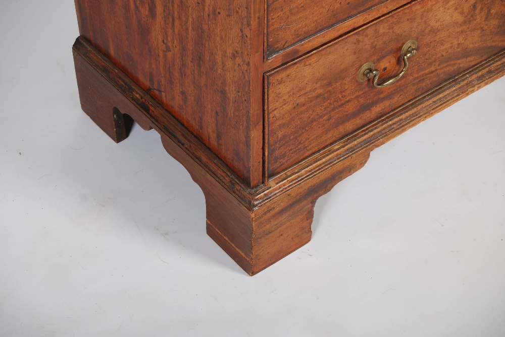 A George III mahogany chest, the rectangular top with a moulded edge, above two short and three long - Image 3 of 4