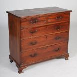 A George III mahogany chest, the rectangular top with moulded edge, above two short and three long
