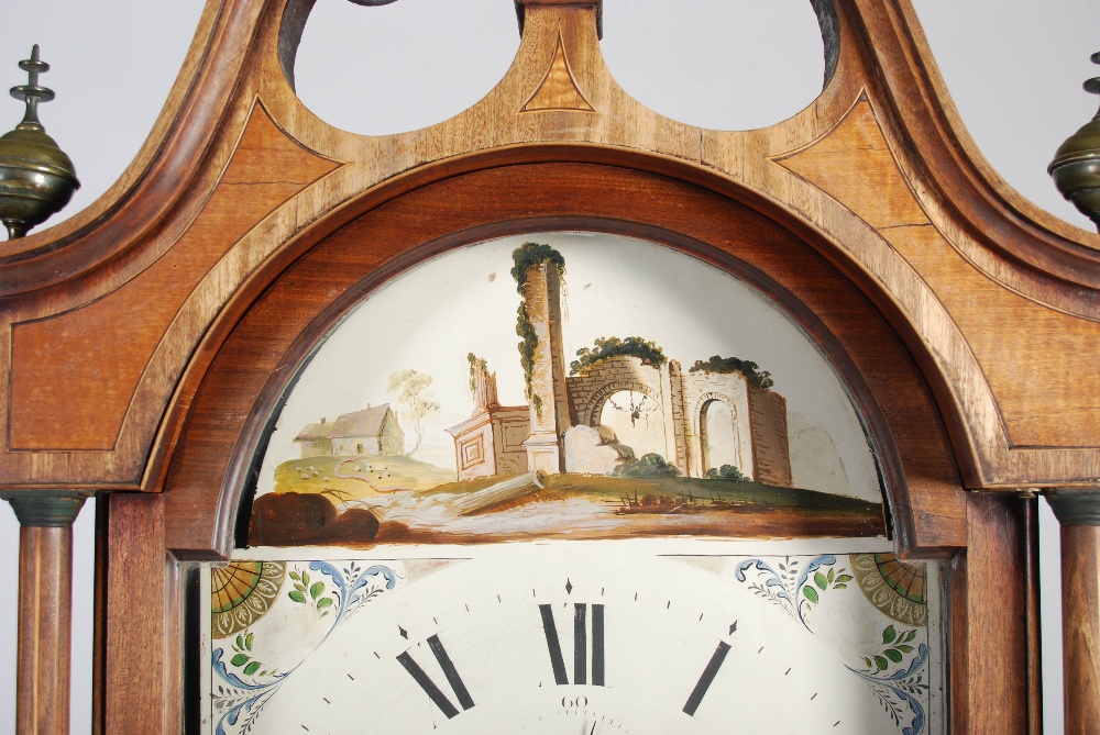 A George III mahogany boxwood and ebony lined longcase clock, J. Claw, Forfar, the enamelled dial - Image 4 of 7