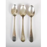 Three early 19th century Scottish Provincial silver teaspoons, Edward Livingston, Dundee, Old