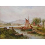 James Hall Cranstoun (1821-1907) River Tay from Carnie Pier oil on canvas, signed with initials