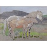 AR John Murray Thomson RSA RSW PSSA (1885-1974) Six assorted horse watercolours chalk drawings and