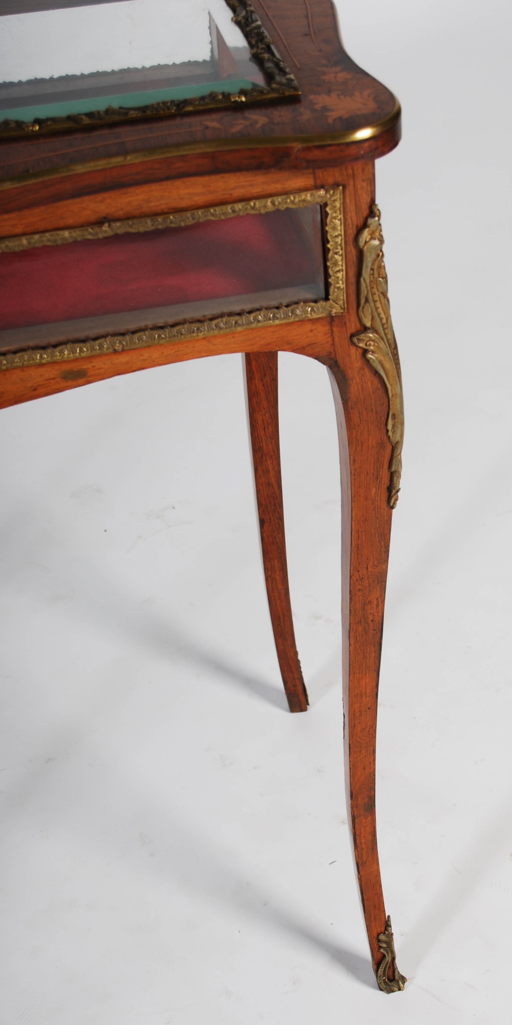 A late Victorian rosewood, marquetry inlaid and gilt metal mounted bijouterie table, the hinged - Image 4 of 5