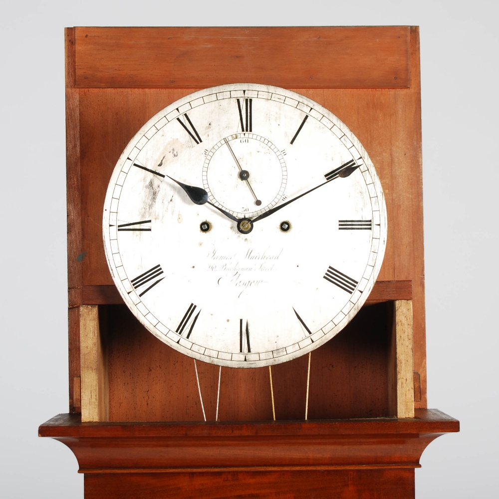 A 19th century mahogany longcase clock, James Muirhead, 90 Buchanan Street, Glasgow, the silvered - Image 4 of 6