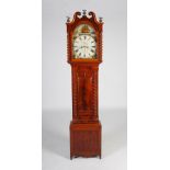 A 19th century mahogany longcase clock, D. Lumsden, Anstruther, the enamelled dial with Roman