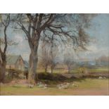 Sir James Lawton Wingate RSA (1846-1924) Lambing season, No. 182 oil on canvas, signed lower left