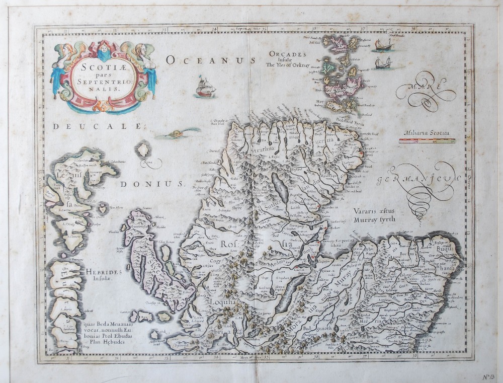 A collection of four antique hand coloured maps, to include ;Jansson J. Scotia Regnum, 39.5cm x - Image 7 of 23