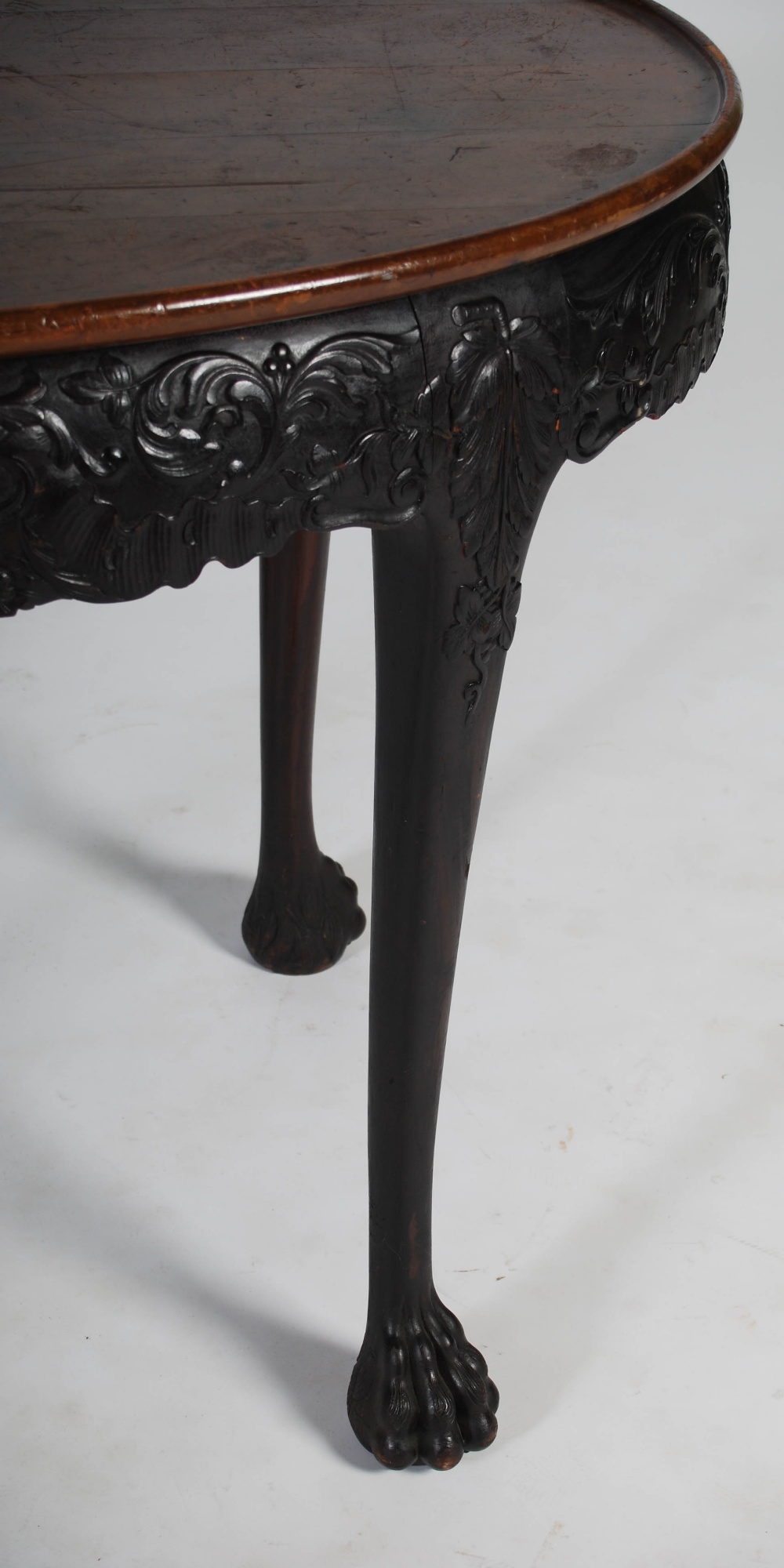 A George III style Irish mahogany silver table, the oval shaped top with a slightly dished edge, - Image 4 of 4