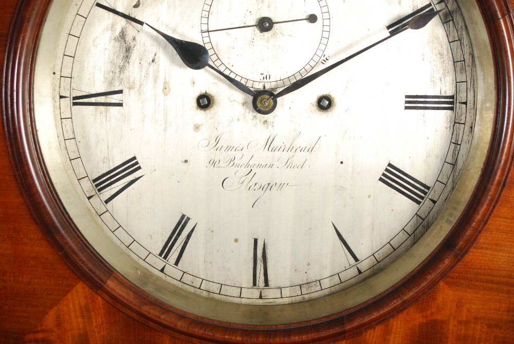 A 19th century mahogany longcase clock, James Muirhead, 90 Buchanan Street, Glasgow, the silvered - Image 3 of 6