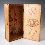 A vintage pine Teacher's Whisky Advertising box, printed in colours to the interior with vignette of