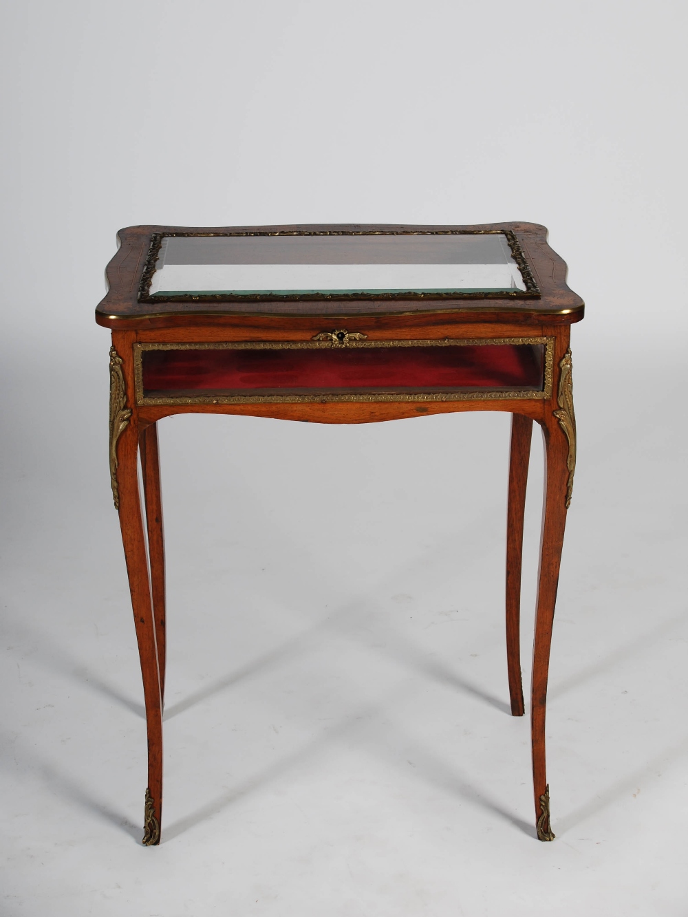 A late Victorian rosewood, marquetry inlaid and gilt metal mounted bijouterie table, the hinged - Image 2 of 5