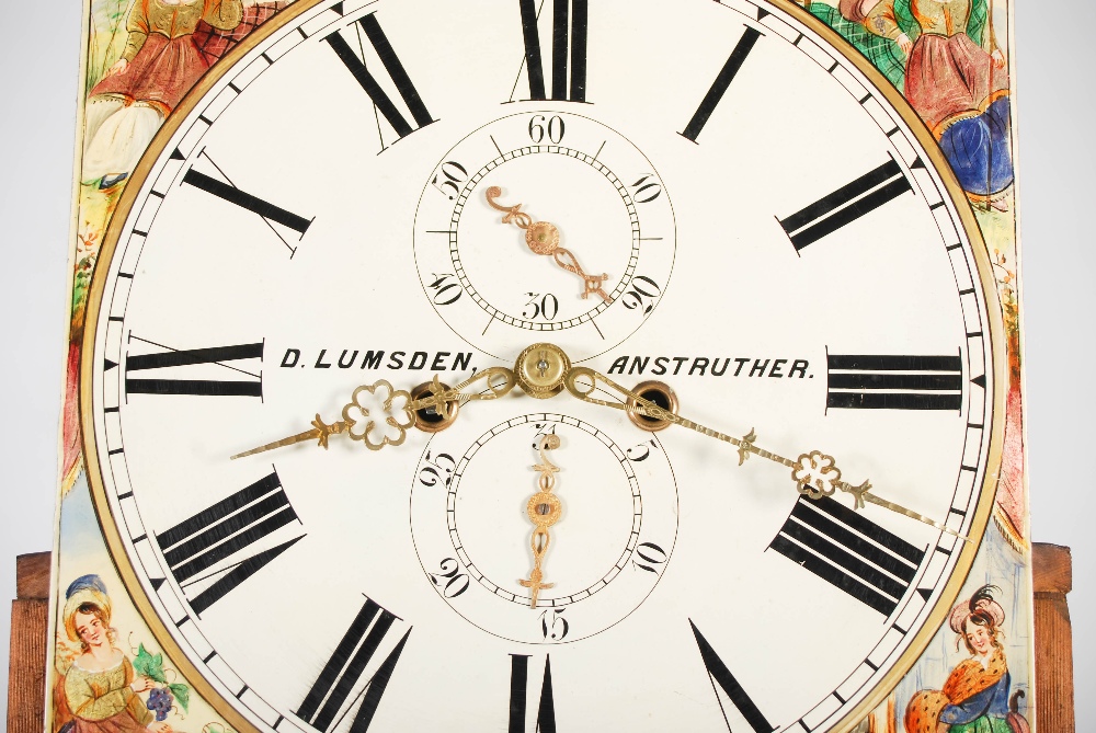 A 19th century mahogany longcase clock, D. Lumsden, Anstruther, the enamelled dial with Roman - Image 4 of 6