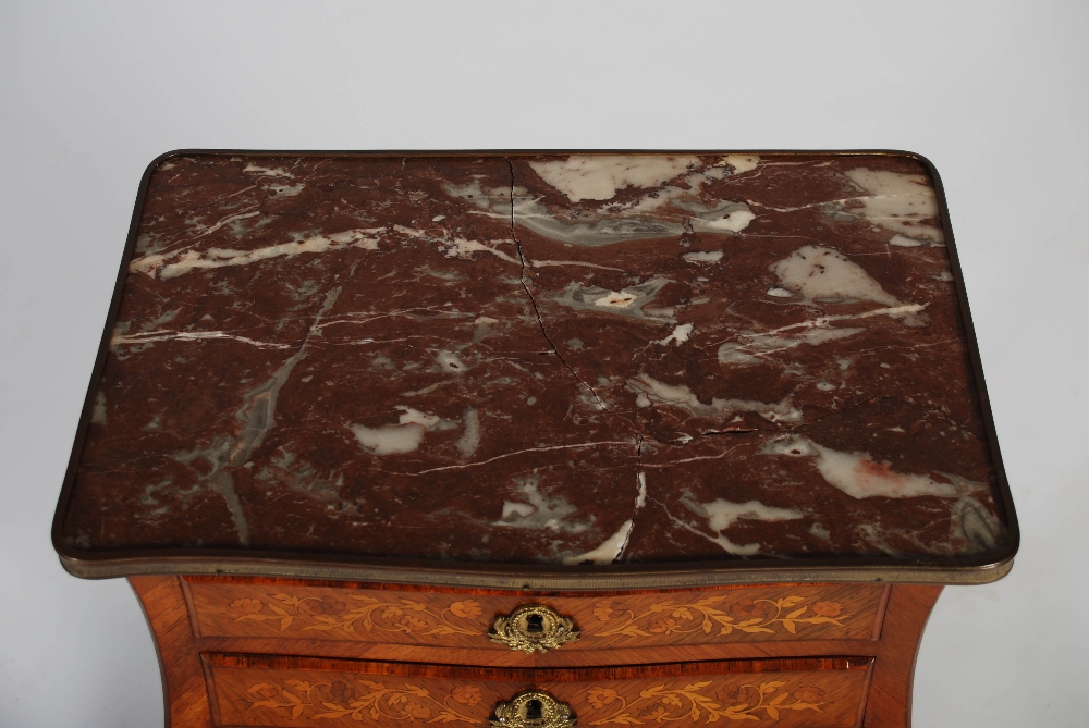 A late 19th century kingwood, marquetry inlaid and gilt metal mounted side table, the rectangular - Image 3 of 5