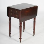 A 19th century mahogany drop leaf occasional table, the rectangular top with twin drop leaves