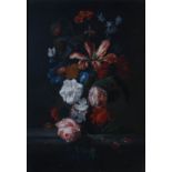 Circle of Simon Pietersz Verelst (1644-1721) Roses, Tulips, Poppies and other flowers oil on