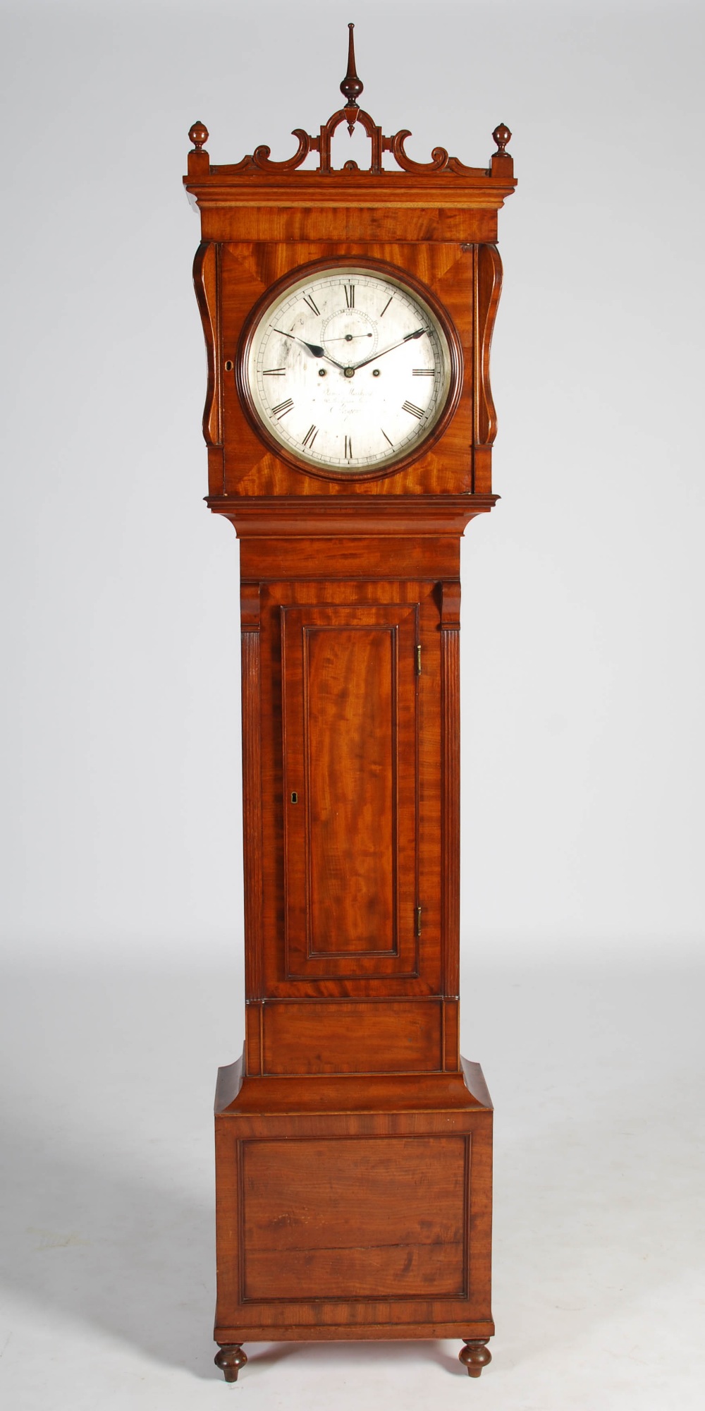 A 19th century mahogany longcase clock, James Muirhead, 90 Buchanan Street, Glasgow, the silvered